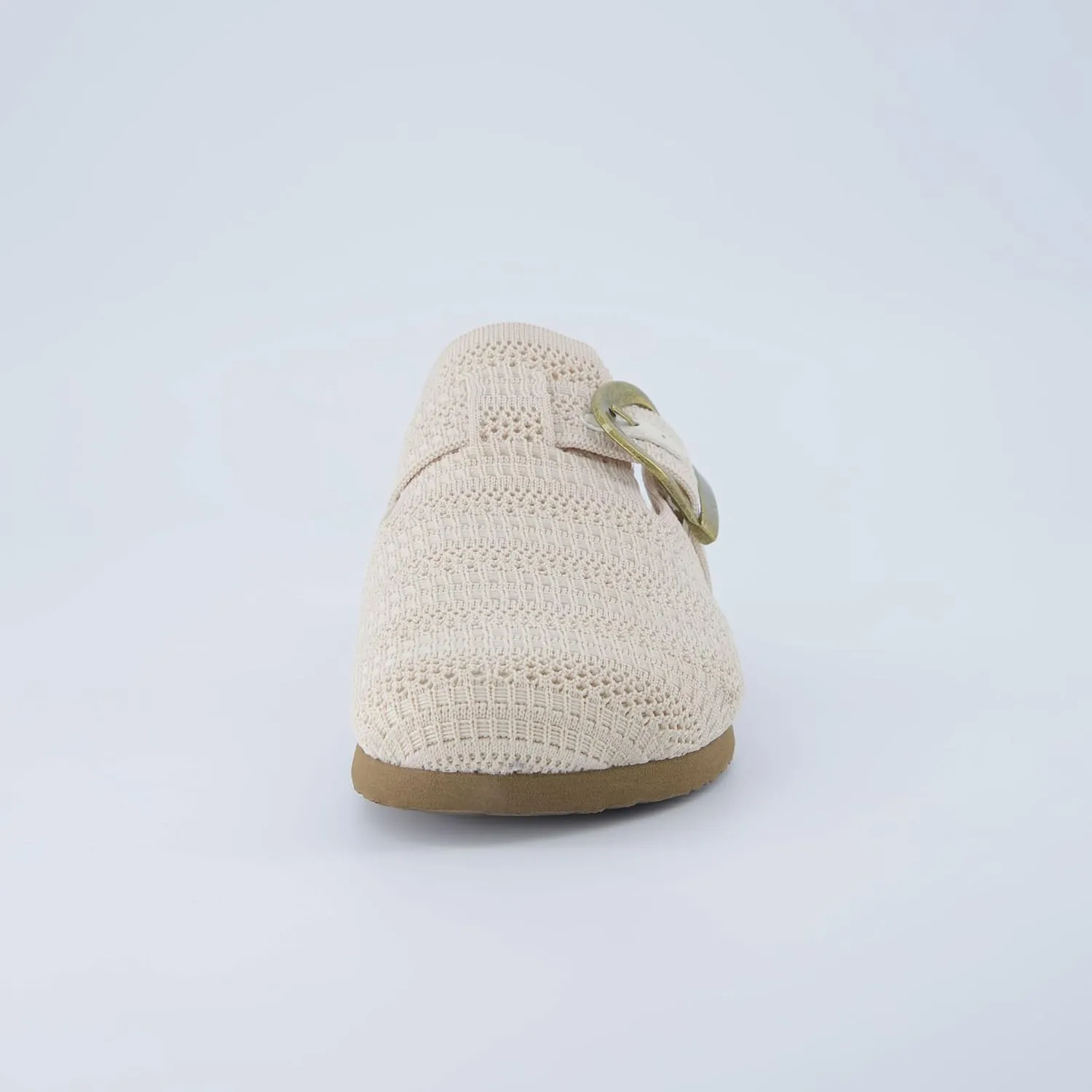 CUSHIONAIRE Dumbo Slip-On Clogs for Women with Textured Knit Upper, Adjustable Buckle, and Cushioned Footbed – Stylish and Comfortable Women's Shoes