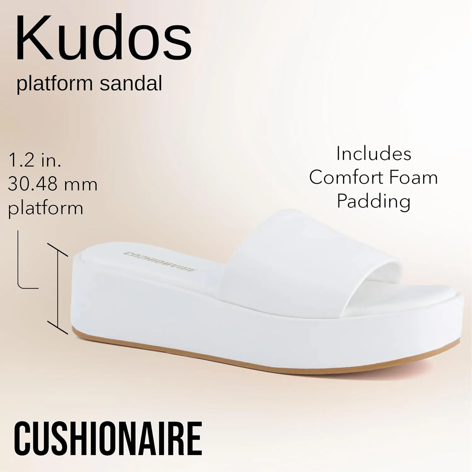 CUSHIONAIRE KUDOS Women’s Platform Sandals – Wedge Sandals for Women, Comfortable Slip-On Shoes, Dressy Summer Sandals with Cushioned Footbed