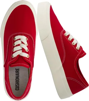 CUSHIONAIRE Women’s Freshman Canvas Lace-Up Sneaker with Memory Foam, Wide Widths Available | Casual Walking Shoes, Lightweight & Comfortable