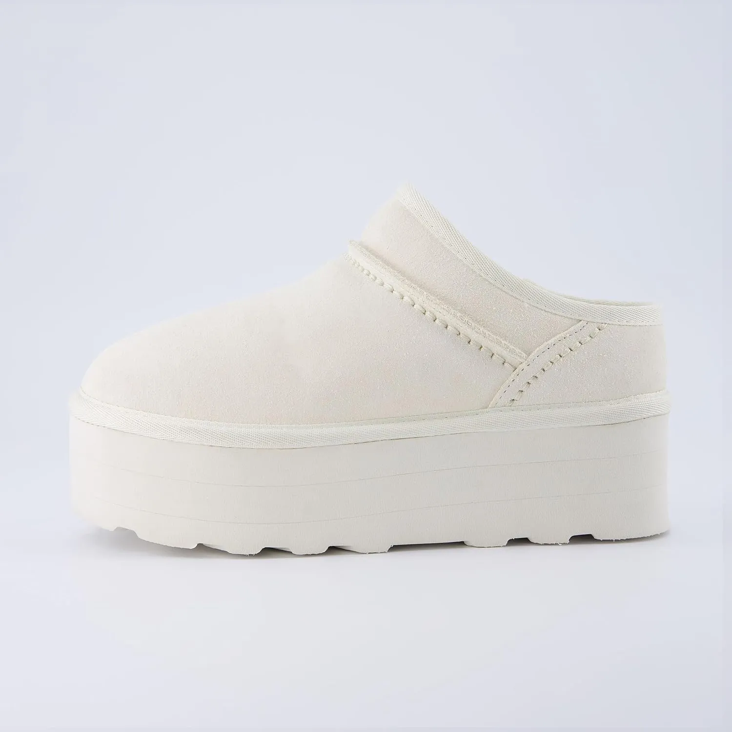 CUSHIONAIRE Women's Huggy Genuine Suede Cozy Mule Platform  Memory Foam, Wide Widths Available