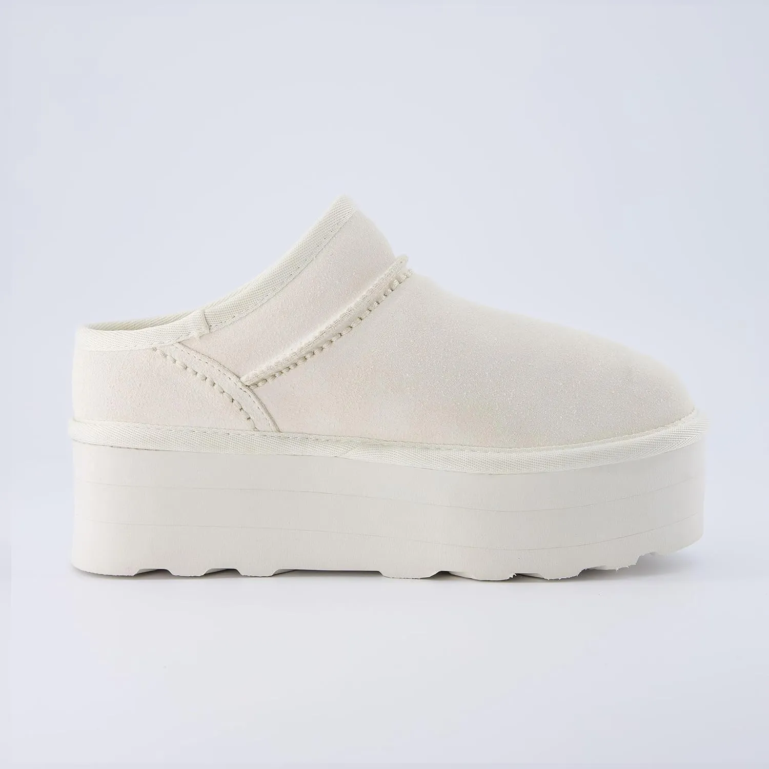 CUSHIONAIRE Women's Huggy Genuine Suede Cozy Mule Platform  Memory Foam, Wide Widths Available