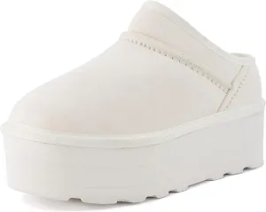 CUSHIONAIRE Women's Huggy Genuine Suede Cozy Mule Platform  Memory Foam, Wide Widths Available