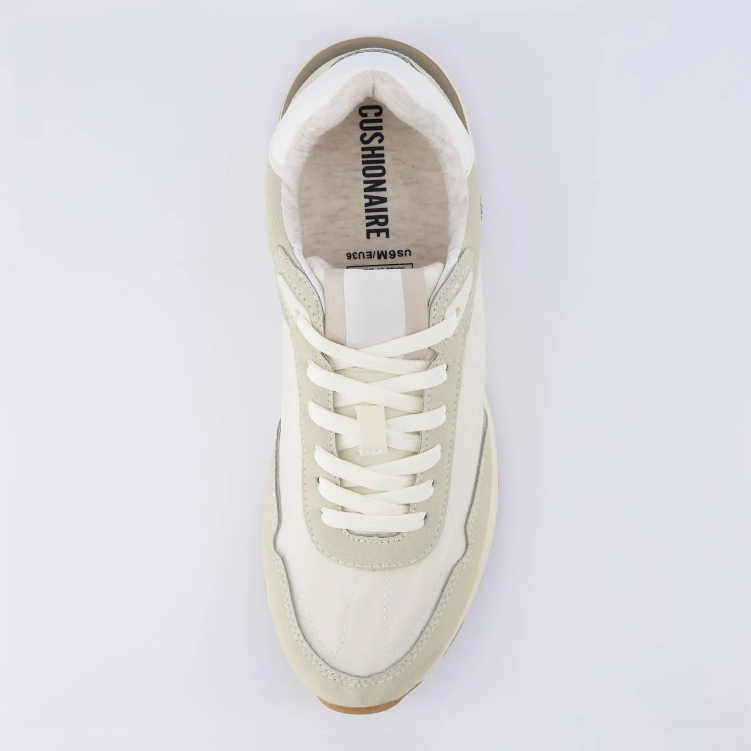 CUSHIONAIRE Women's Kicks lace up Nylon Sneaker  Comfort Foam, Wide Widths Available