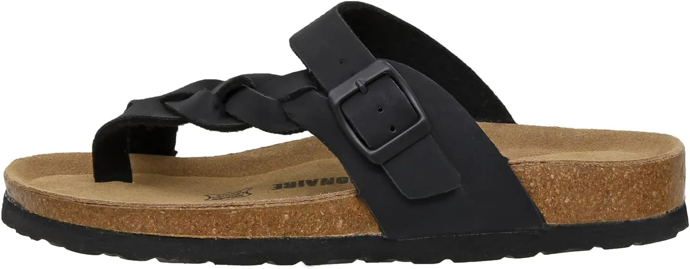 CUSHIONAIRE Women's Libby Cork footbed Sandal with  Comfort and Wide Widths Available,