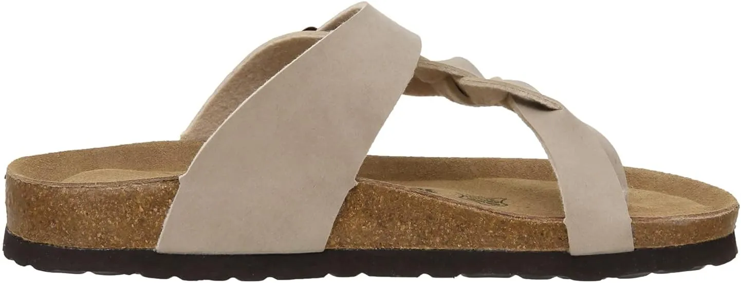 CUSHIONAIRE Women's Libby Cork footbed Sandal with  Comfort and Wide Widths Available,