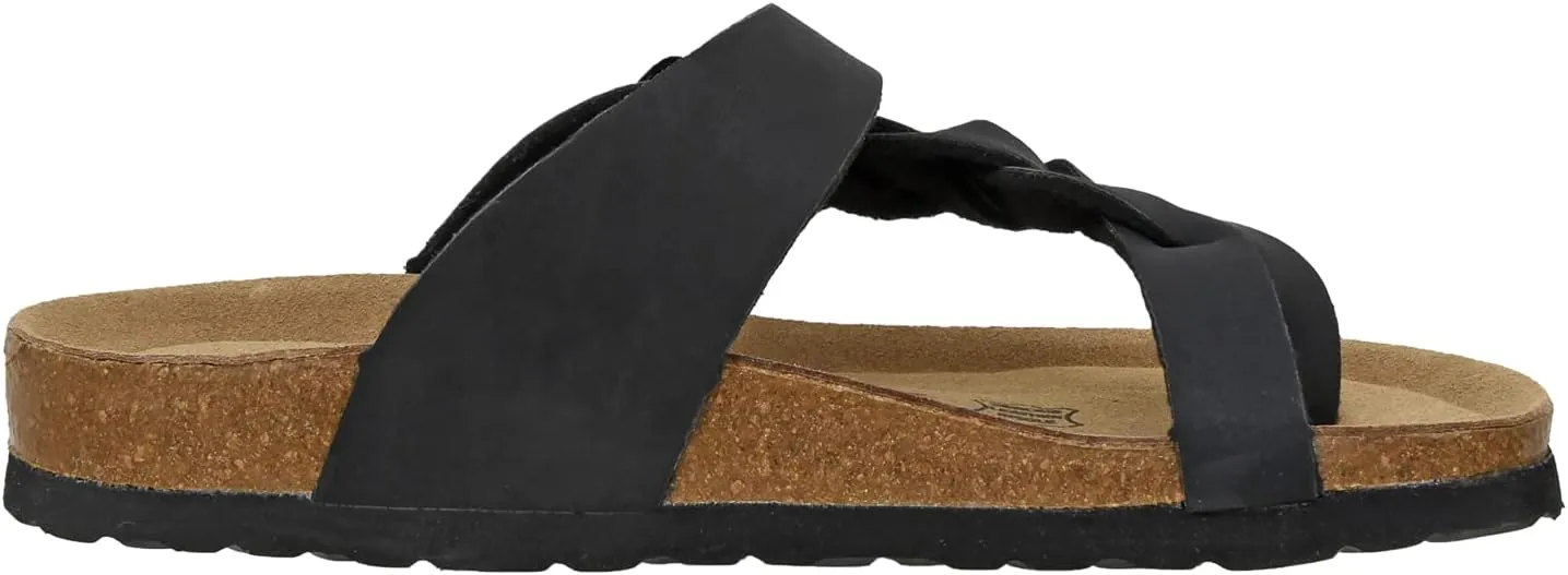 CUSHIONAIRE Women's Libby Cork footbed Sandal with  Comfort and Wide Widths Available,