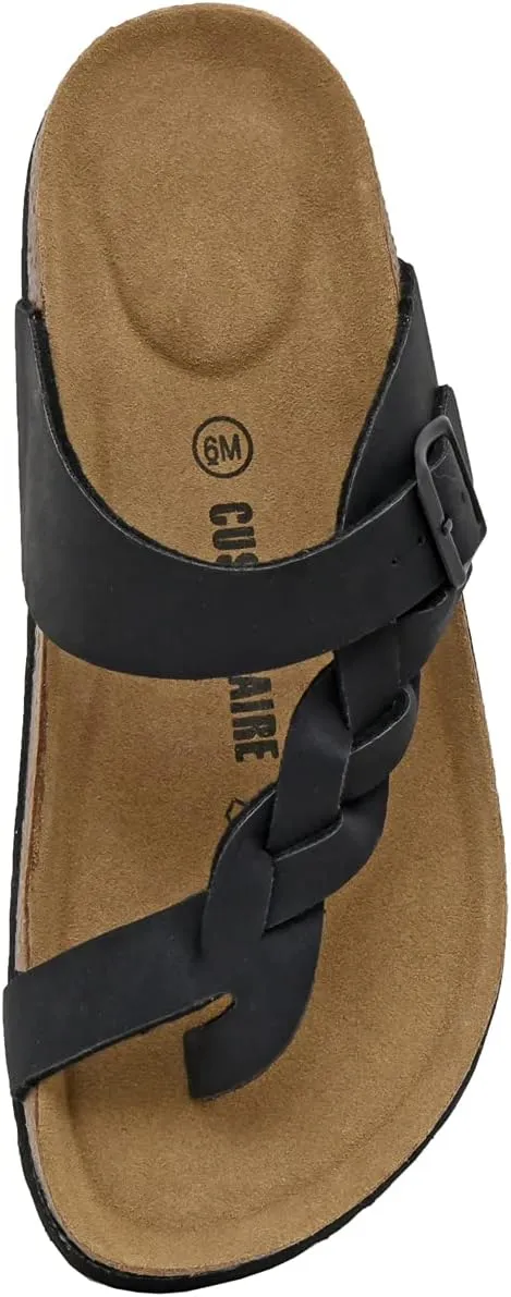CUSHIONAIRE Women's Libby Cork footbed Sandal with  Comfort and Wide Widths Available,