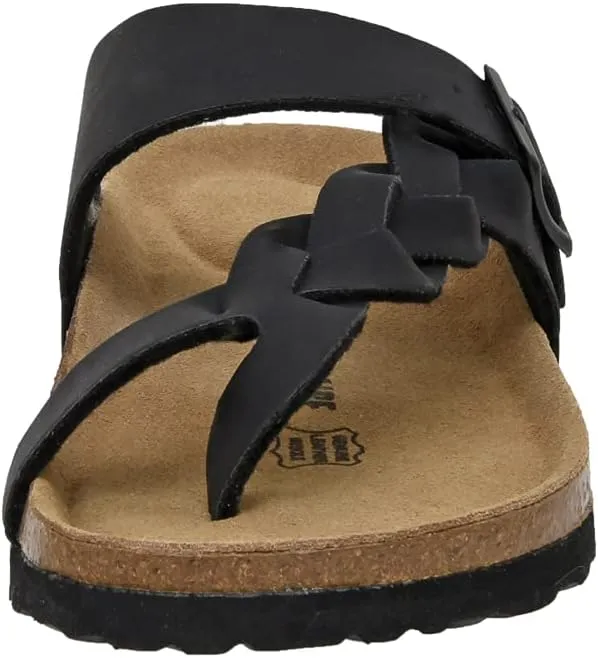 CUSHIONAIRE Women's Libby Cork footbed Sandal with  Comfort and Wide Widths Available,