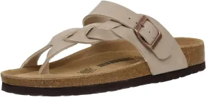CUSHIONAIRE Women's Libby Cork footbed Sandal with  Comfort and Wide Widths Available,
