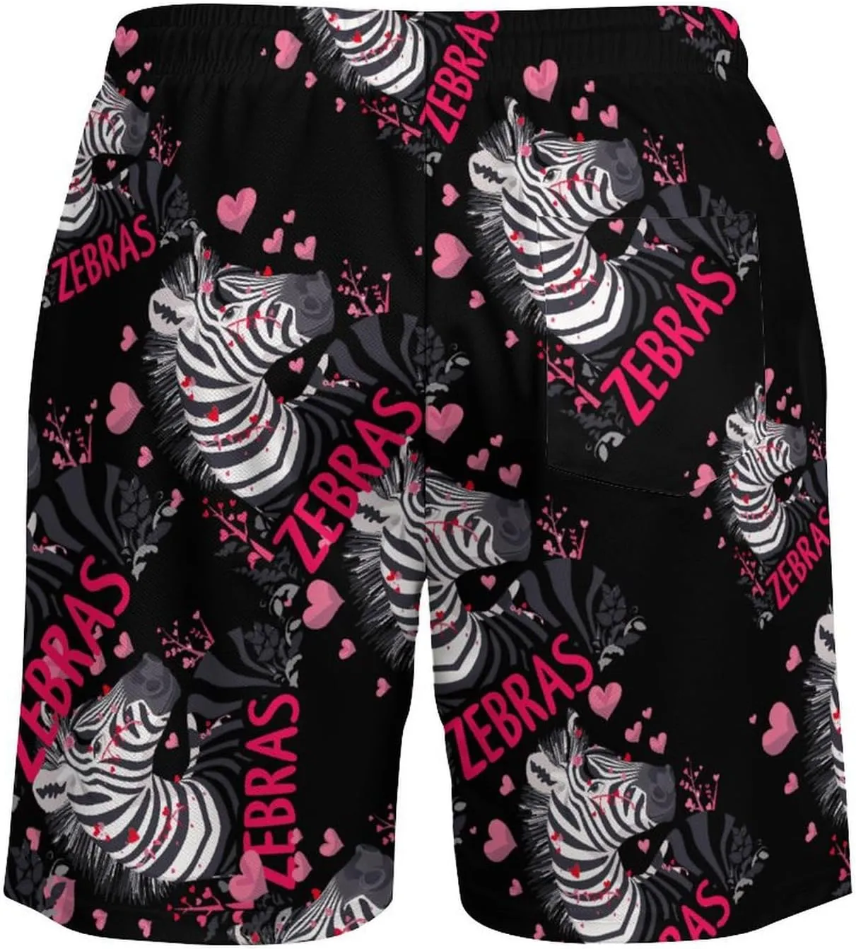 Cute Funny Zebra Men's Swim Trunks Quick Dry Board Shorts Swimwear Beach Shorts with Compression Liner
