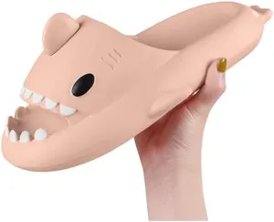 Cysincos Cloud Slides for Women Men, Shark Pillow Slides for Women, House Slippers Shower Shoes Indoor Outdoor Open Toe Sandals, Comfort Lightweight, Thick Sole Non-Slip, Easy to Clean