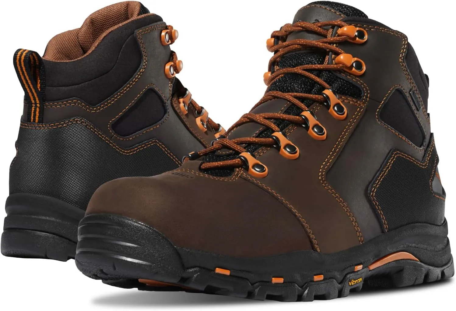 Danner Vicious 4.5” Composite Toe Work Boots for Men - Full-Grain Leather with Breathable Gore-Tex Lining, Speed Lace System & Non Slip Heel Outsole