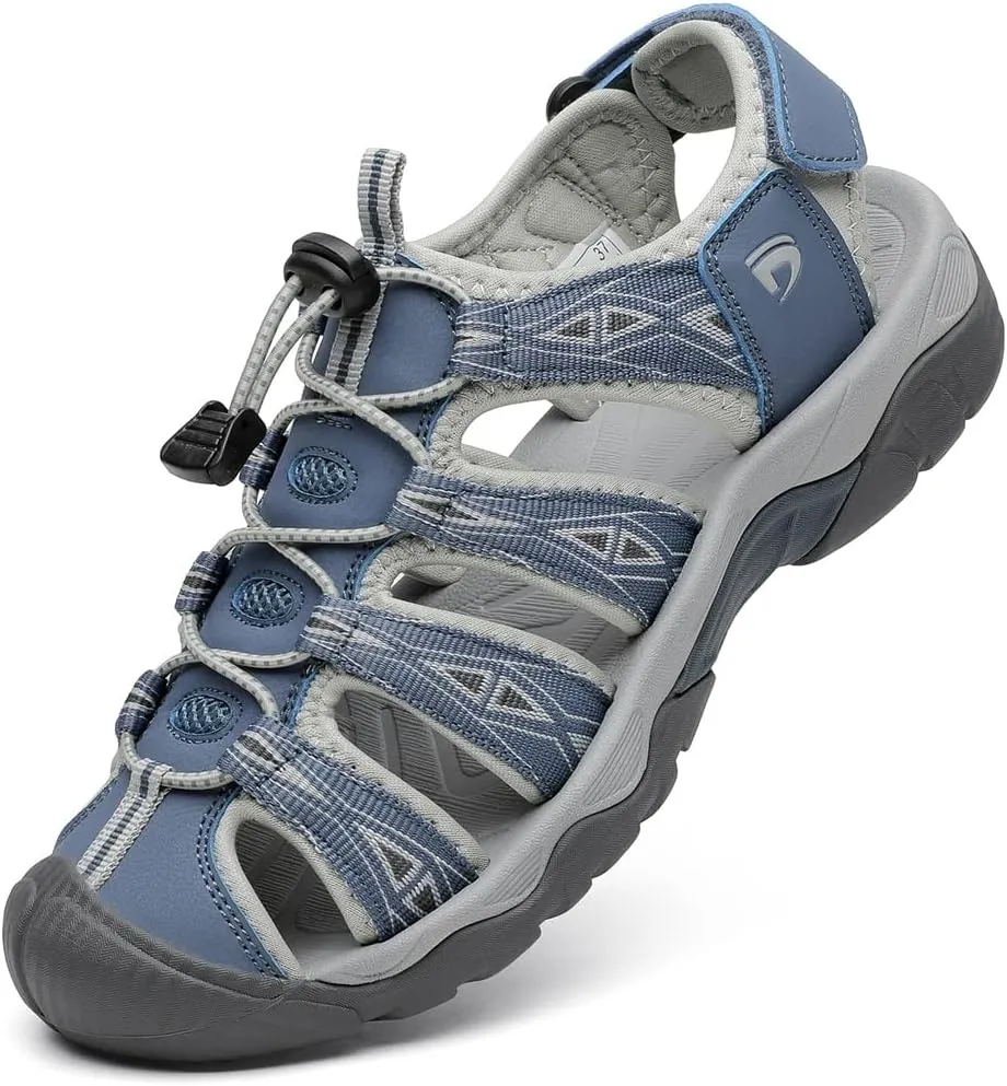 Dannto Women's Sport Hiking Sandals Closed Toe Outdoor Athletic Walking Sandal Lightweight Summer Water Shoes