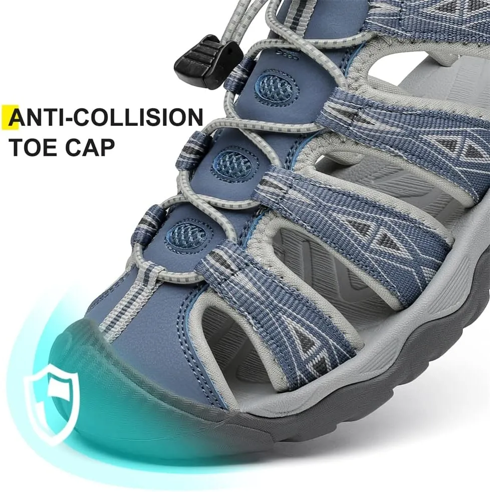 Dannto Women's Sport Hiking Sandals Closed Toe Outdoor Athletic Walking Sandal Lightweight Summer Water Shoes