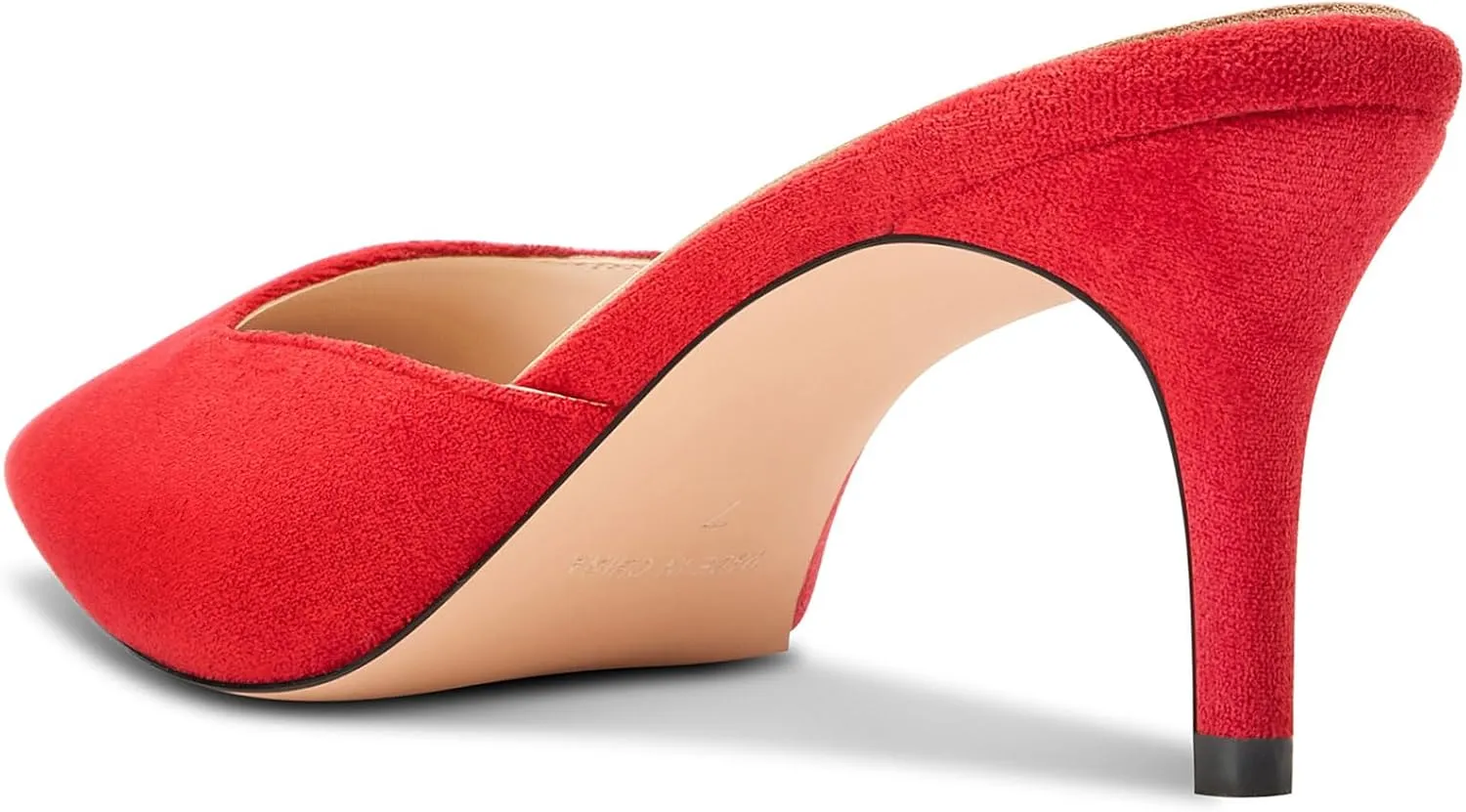 DearOnly Womens Pointed Toe Kitten Heel Mules Slip-on Stiletto Mid Heel Sandals Prom Dress Shoes 2.6 Inches Heels