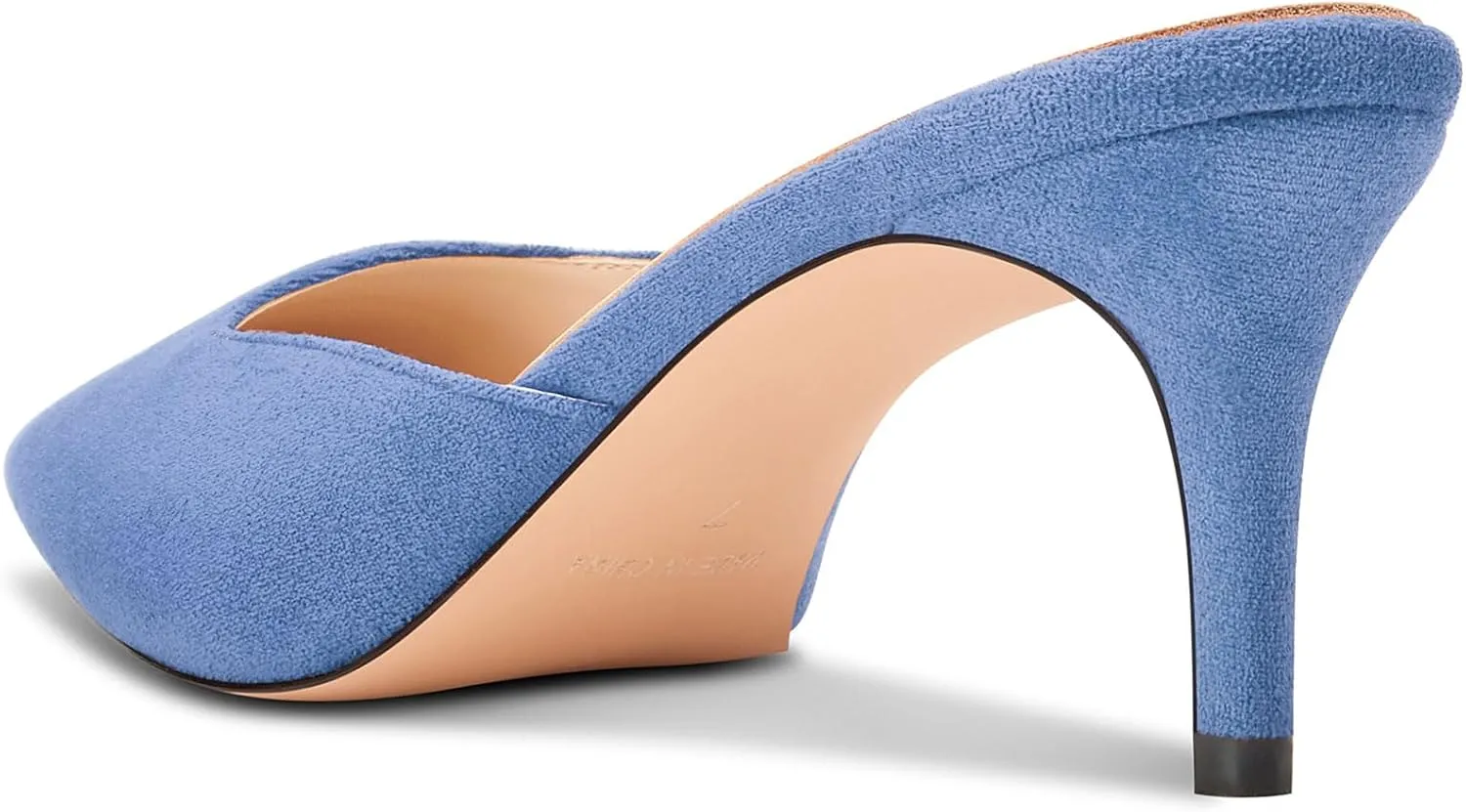 DearOnly Womens Pointed Toe Kitten Heel Mules Slip-on Stiletto Mid Heel Sandals Prom Dress Shoes 2.6 Inches Heels