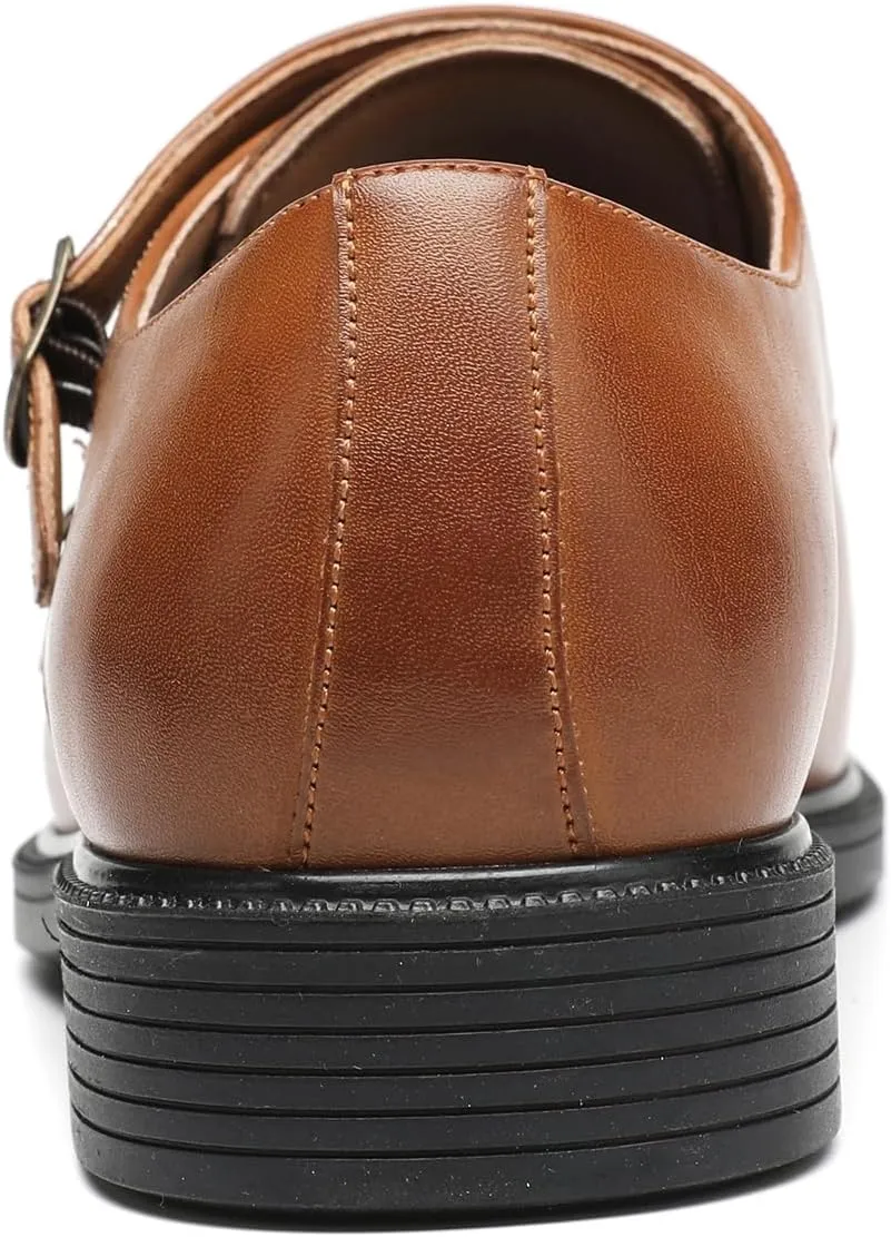 DECARSDZ Men's Classic Retro Double Monk Strap Casual Dress Loafer Shoes Comfortable for Business and Wedding Slip On Loafers