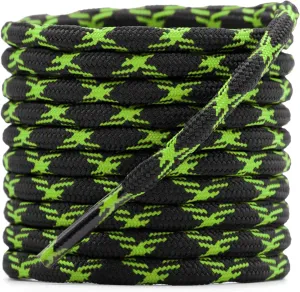 DELELE 2 Pair Round Wave Shape Non Slip Heavy Duty and Durable Outdoor Climbing Shoelaces Hiking Shoe Laces Shoestrings