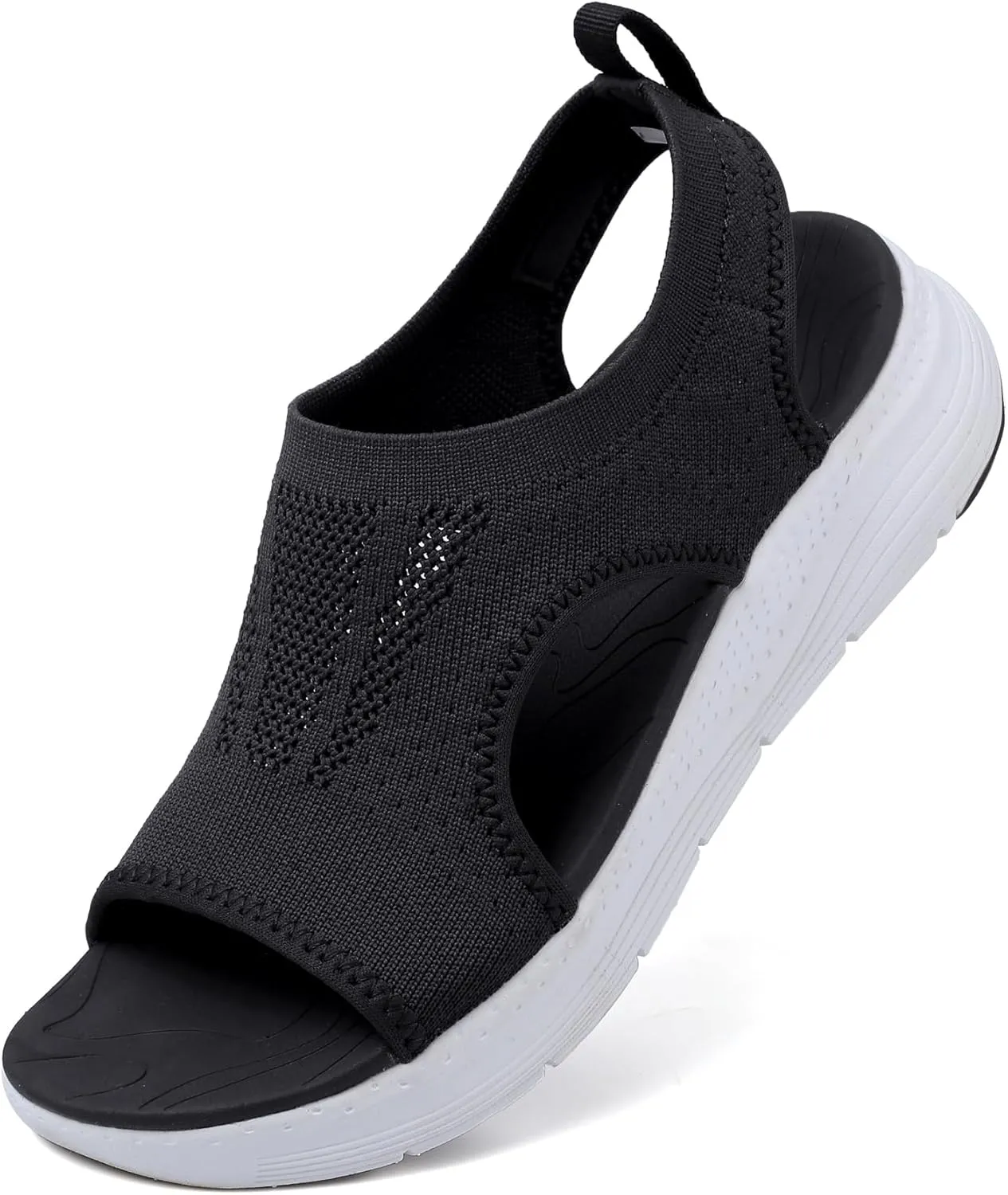 DimaiGlobal Women's Walking Sandals Arch Support Orthotic Comfort Slip-On Sport Sandals Open-Toe Platform Sandals for Plantar Fasciitis Summer Beach Casual