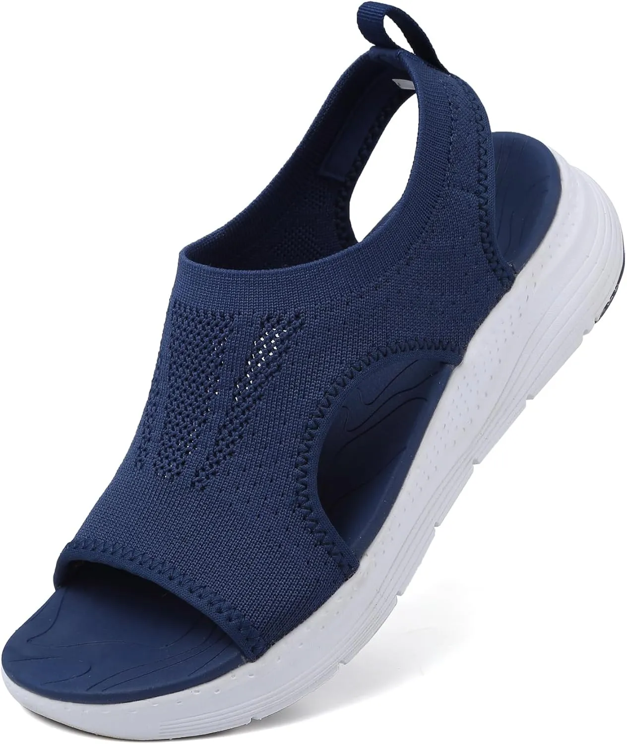 DimaiGlobal Women's Walking Sandals Arch Support Orthotic Comfort Slip-On Sport Sandals Open-Toe Platform Sandals for Plantar Fasciitis Summer Beach Casual