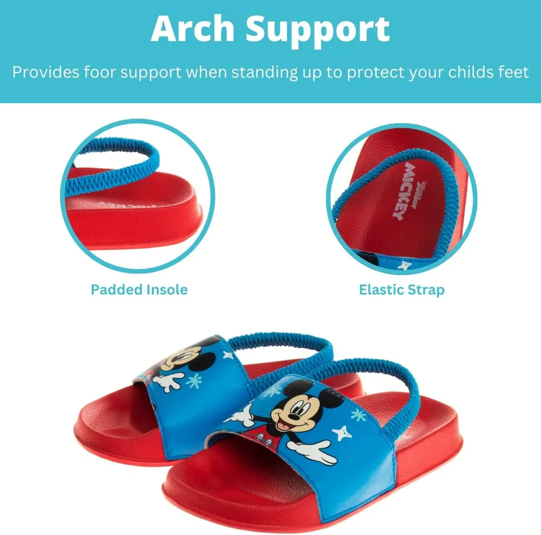 Disney Minnie Mickey Encanto Lightning McQueen Lilo n Stich Slides Backstrap Slip-On Beach Sandals (Toddler/Little Kid)