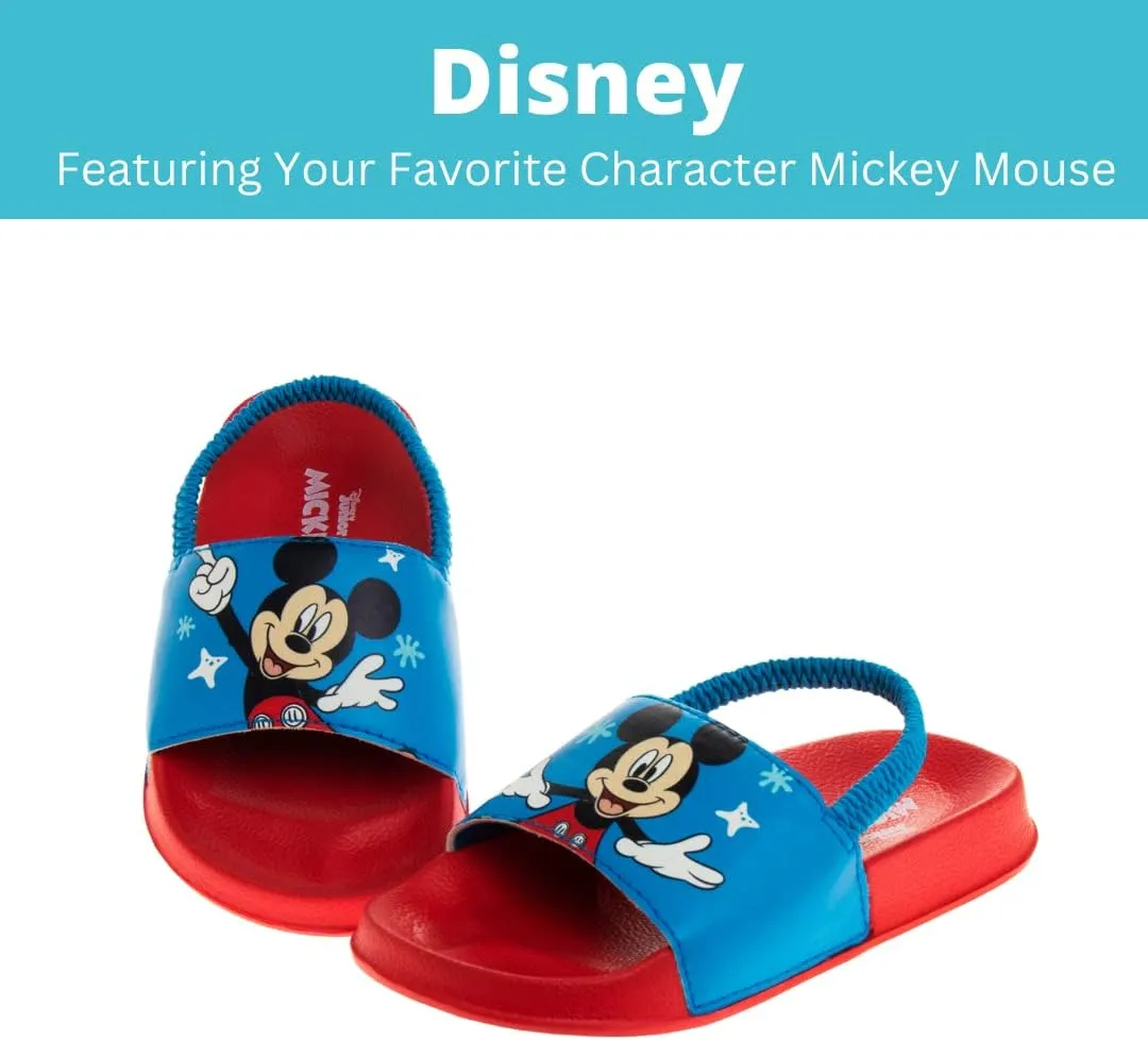 Disney Minnie Mickey Encanto Lightning McQueen Lilo n Stich Slides Backstrap Slip-On Beach Sandals (Toddler/Little Kid)