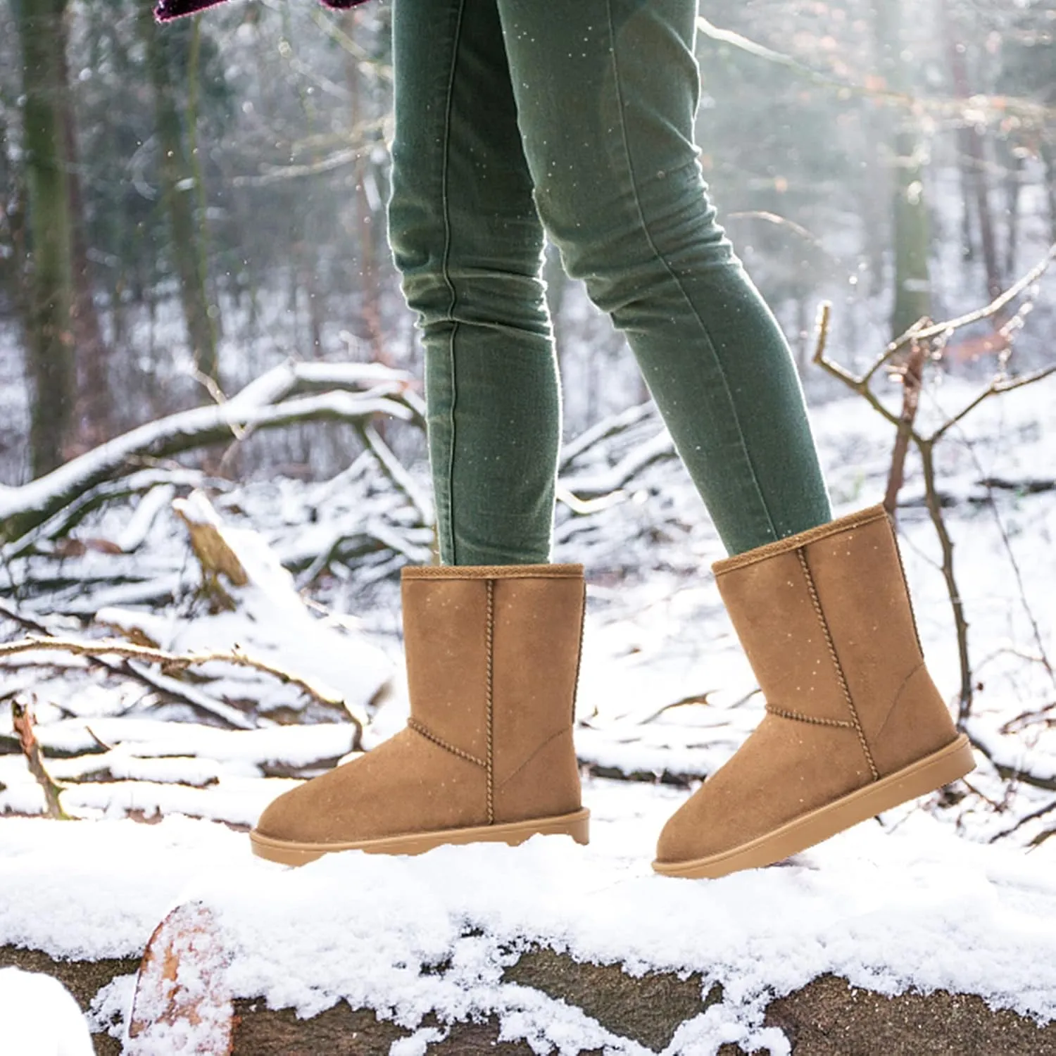 DKSUKO Women's Classic Waterproof Snow Boots Winter Boots