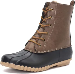 DKSUKO Women's Duck Boots witth Zipper Waterproof Winter Boots Snow Boots for Women Rain Boots for Cold Weather