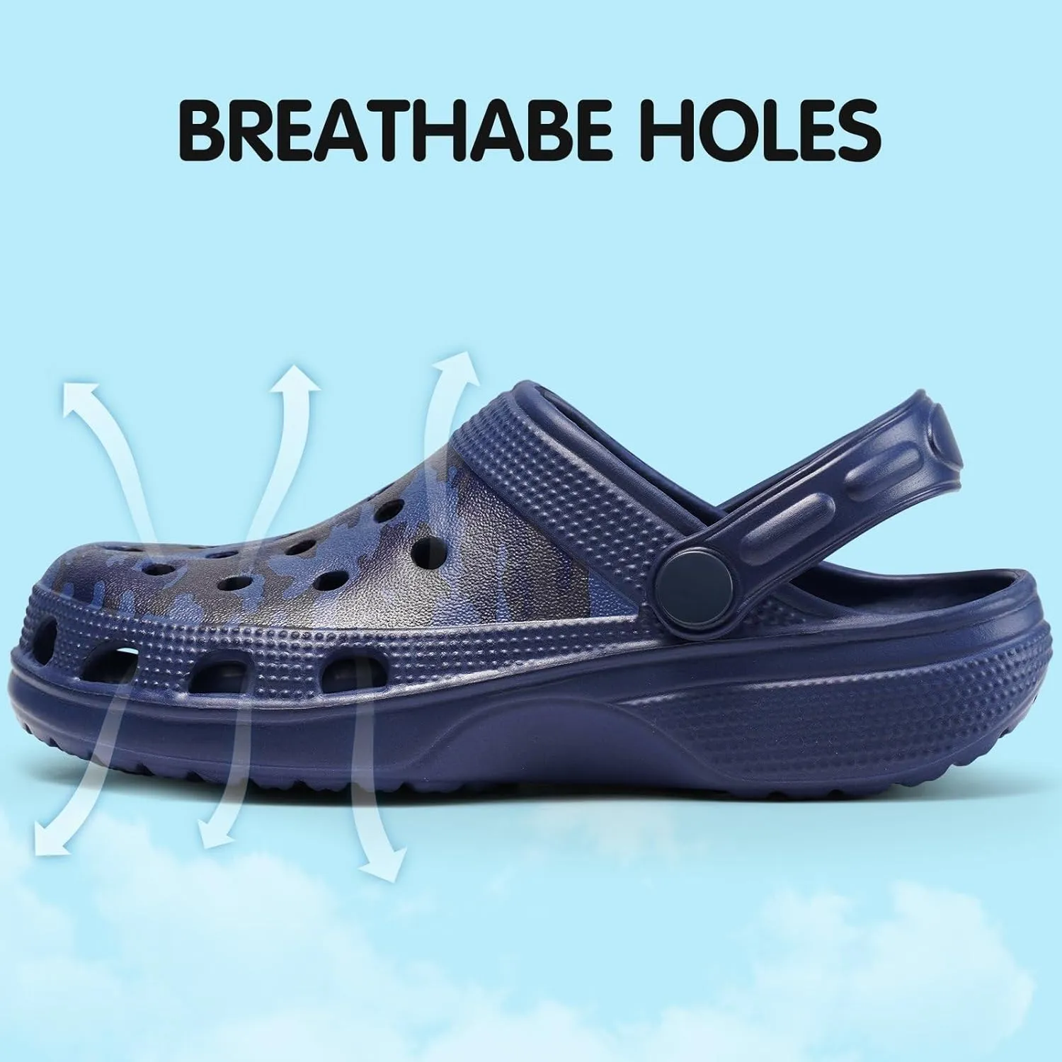 Dodow Kids Girls Clogs Garden Sandals Boys Classic Closed Toe Shoes Slides Toddler Slip on Water Shower Beach Pool Slippers