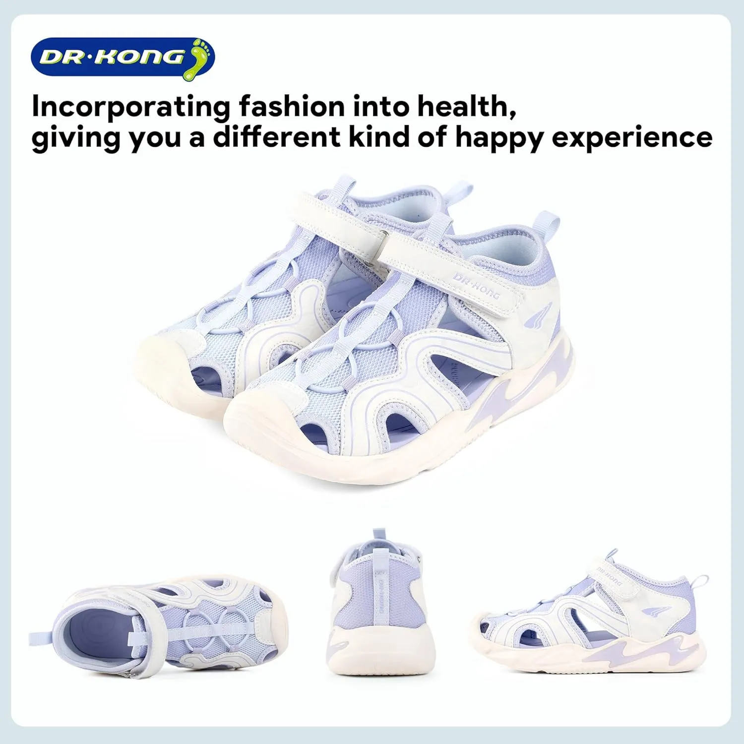 Dr Kong Boys Girls Sandals Summer Kids Sports Sandals Closed Toe Lightweight Athletic Hiking Outdoor (Little Kid)