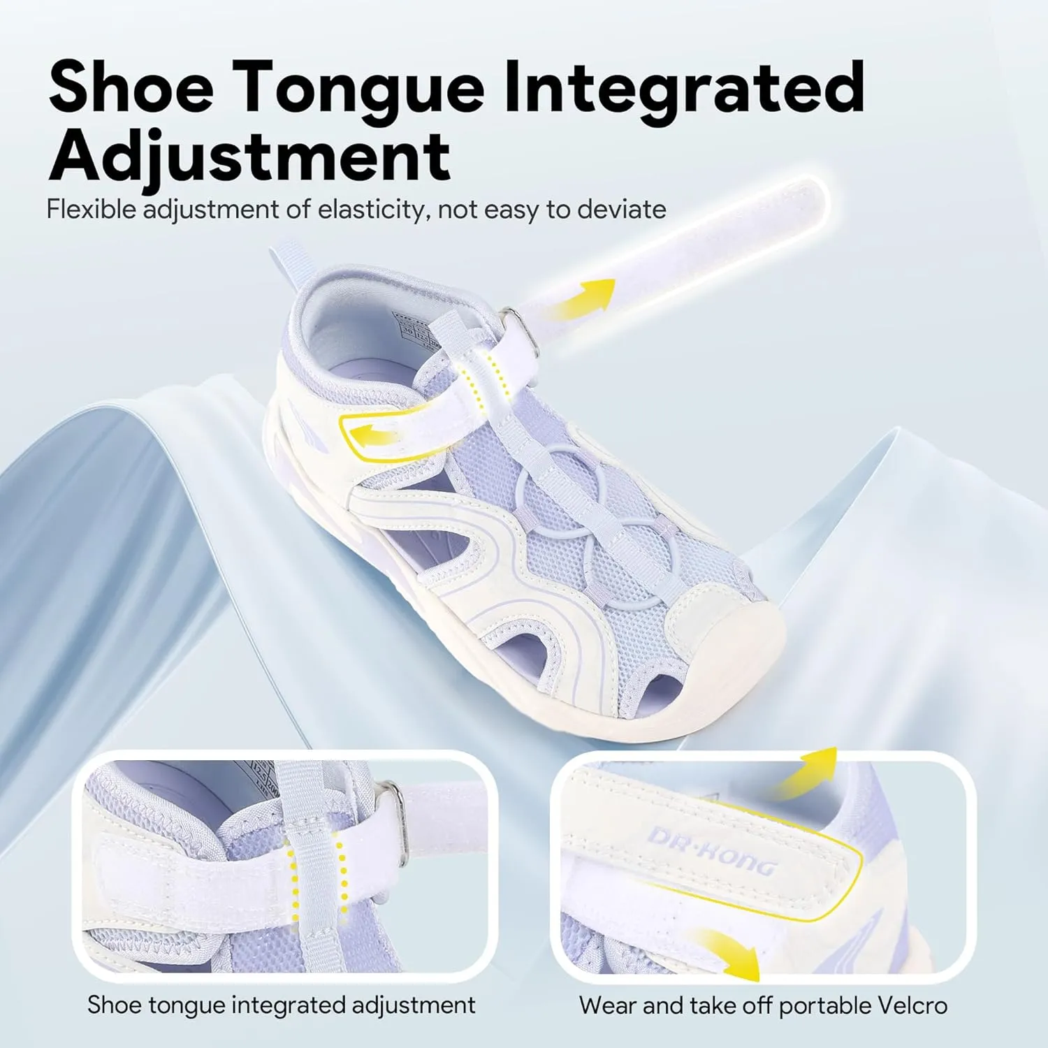 Dr Kong Boys Girls Sandals Summer Kids Sports Sandals Closed Toe Lightweight Athletic Hiking Outdoor (Little Kid)