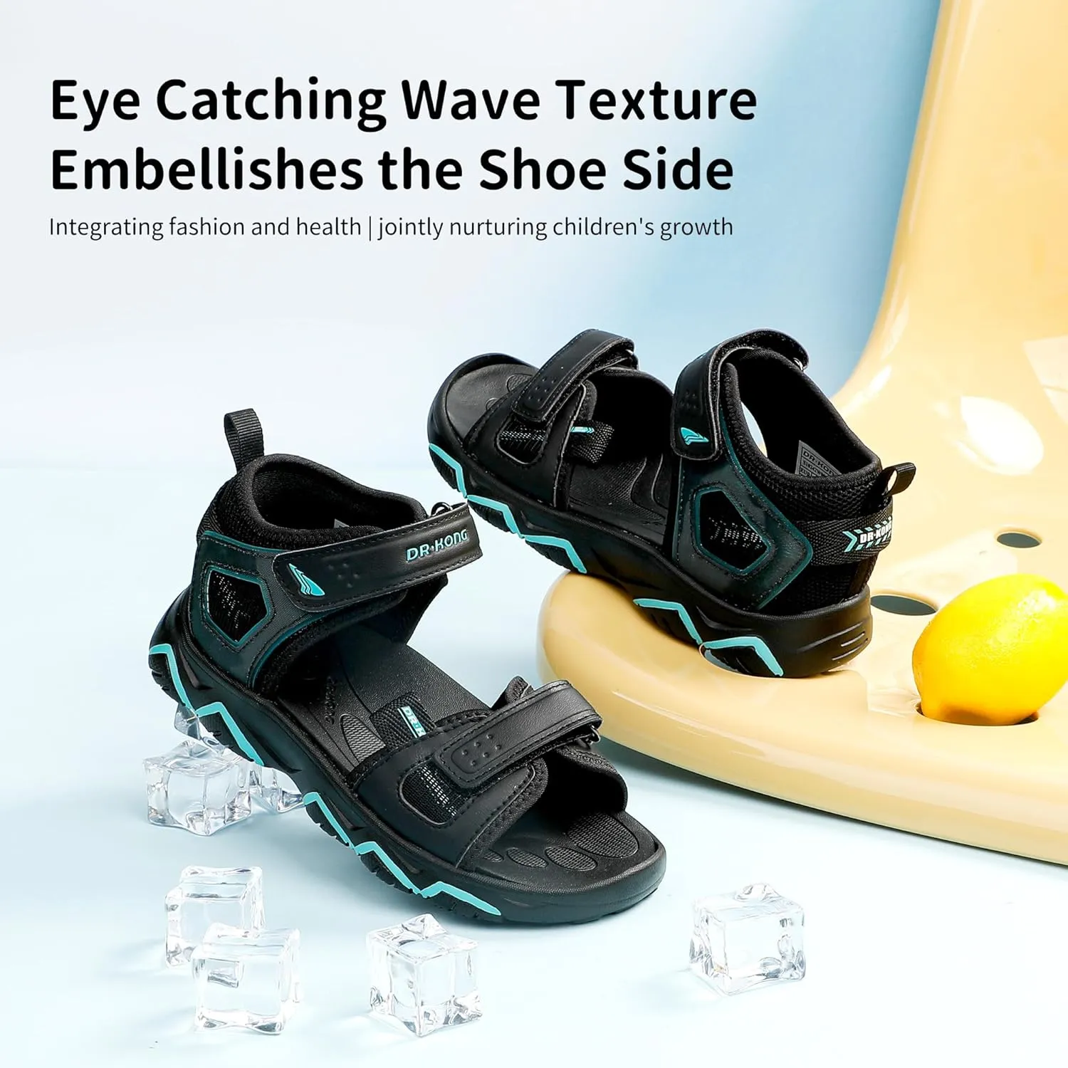 Dr Kong Kids Boys Sports Sandals Open Toe Fashion Athletic Summer Sports Sandals for Kids Hiking Beach Outdoor(Little Kid/Big Kid)