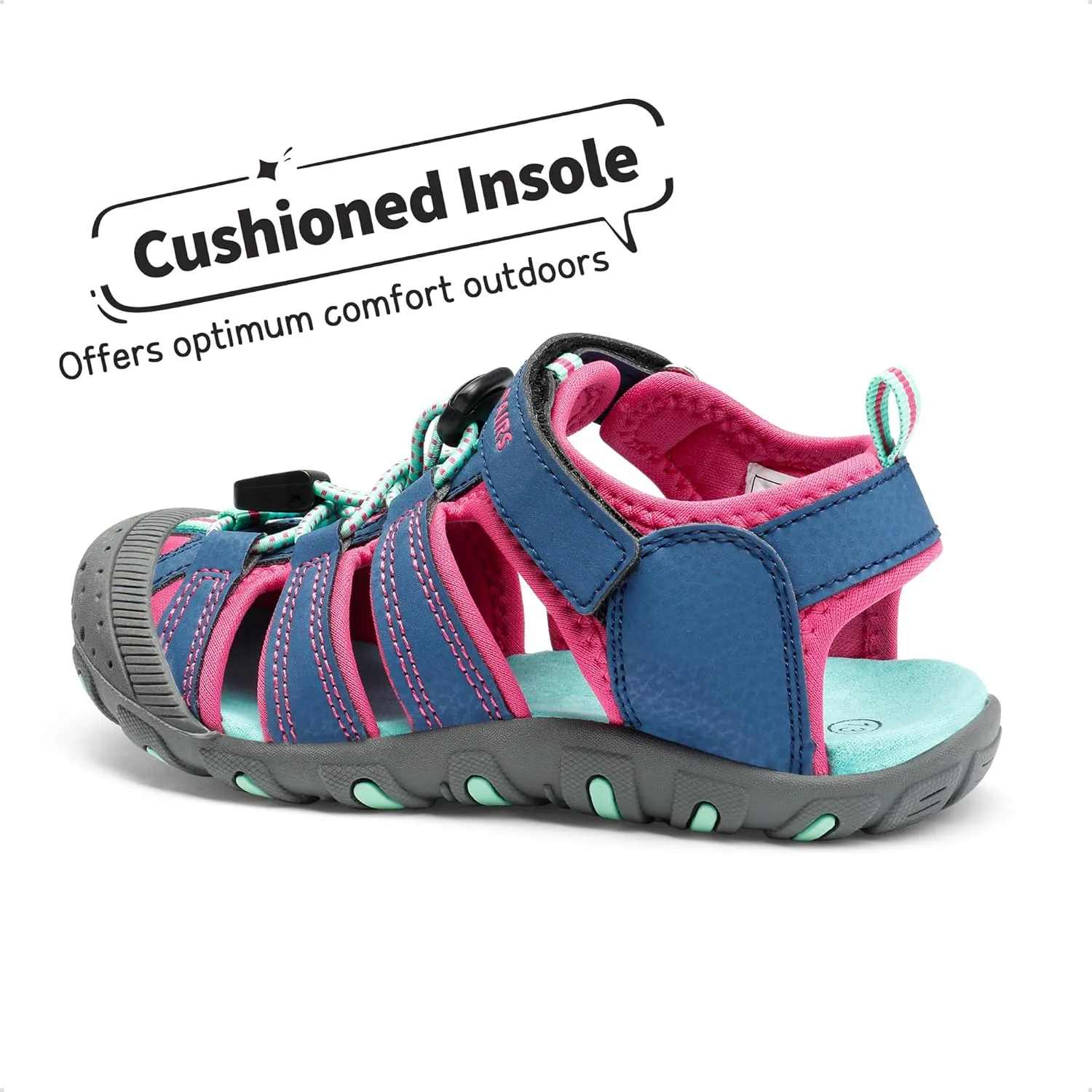 DREAM PAIRS Boys Girls Closed-Toe Outdoor Summer Sport Sandals for Little/Big Kid
