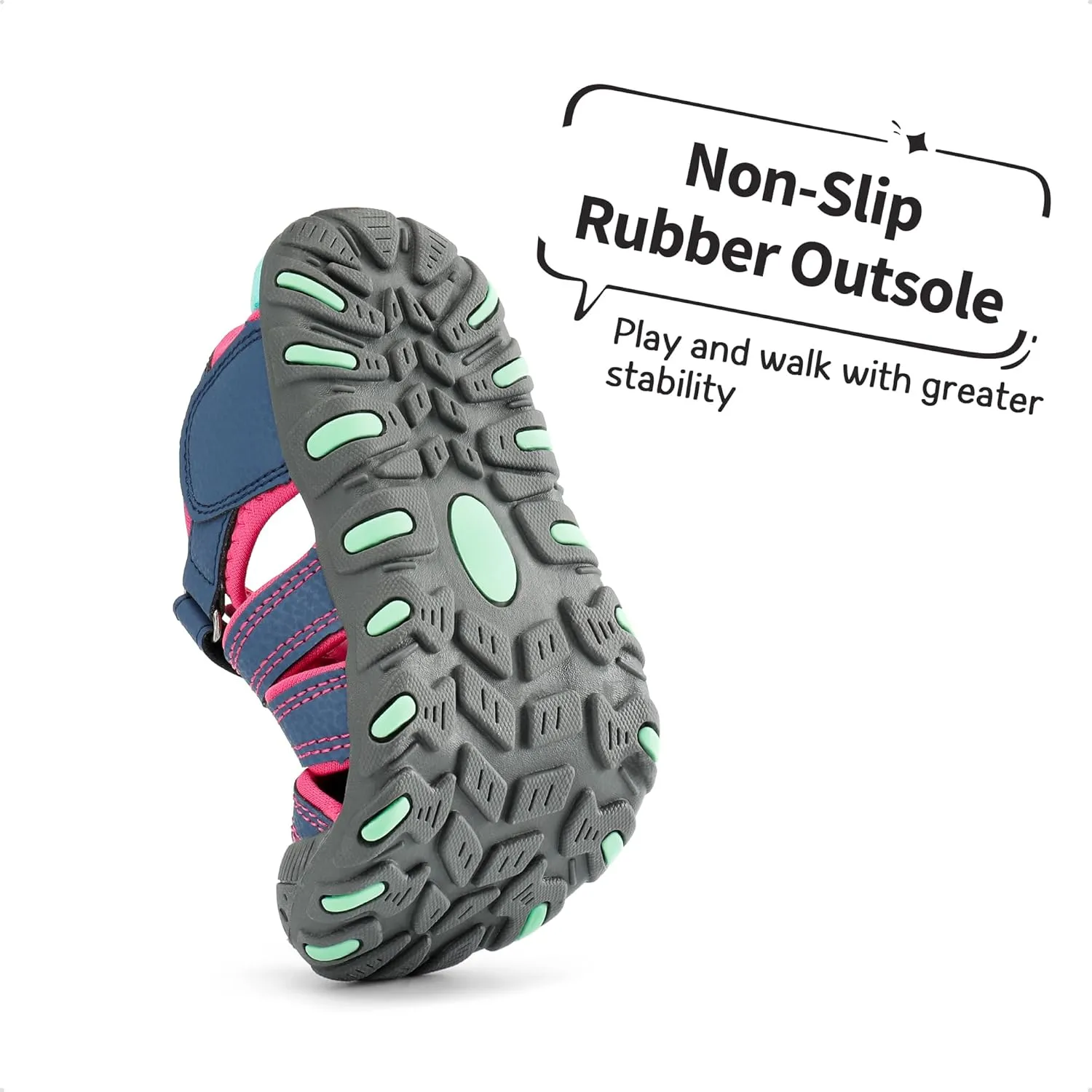 DREAM PAIRS Boys Girls Closed-Toe Outdoor Summer Sport Sandals for Little/Big Kid