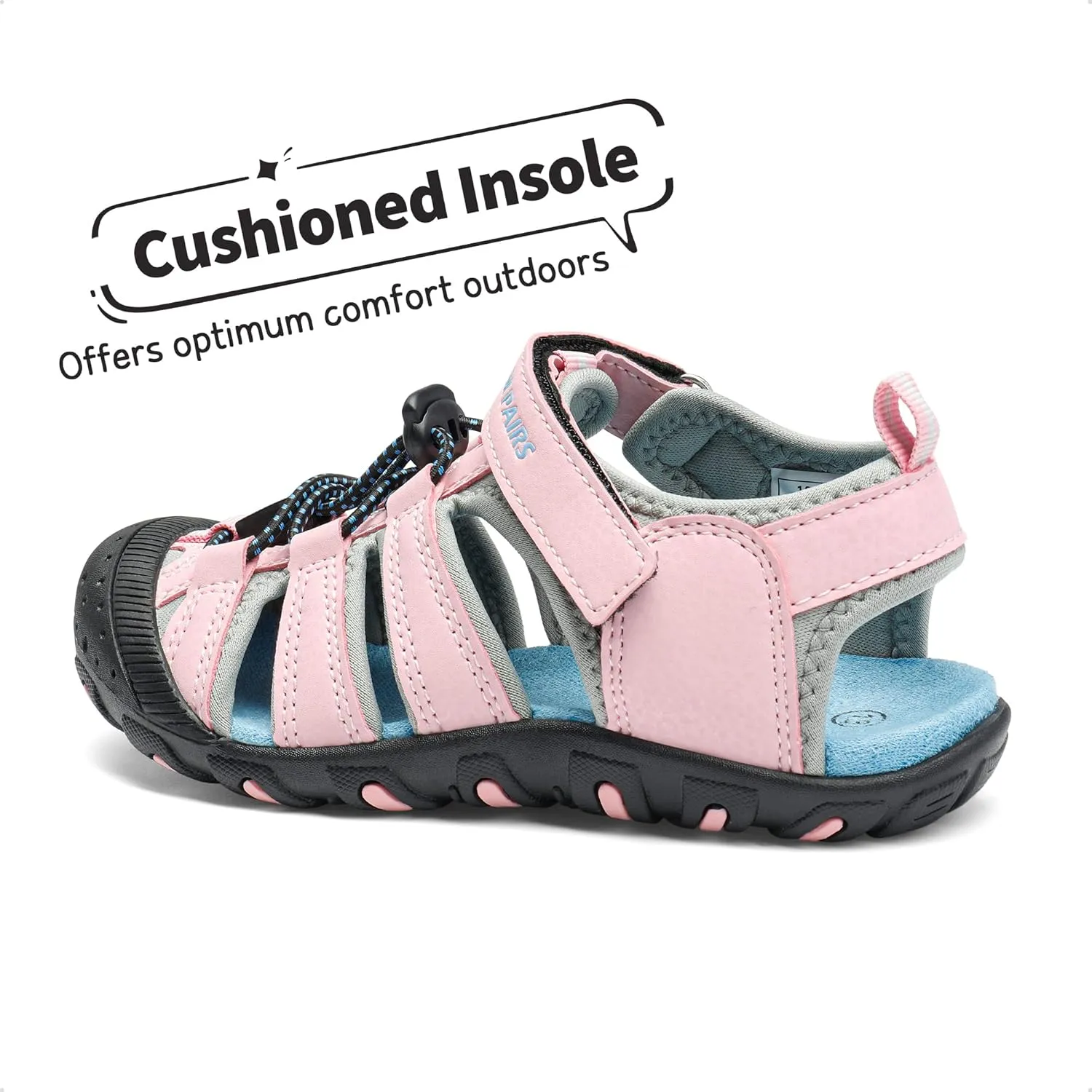 DREAM PAIRS Boys Girls Closed-Toe Outdoor Summer Sport Sandals for Little/Big Kid