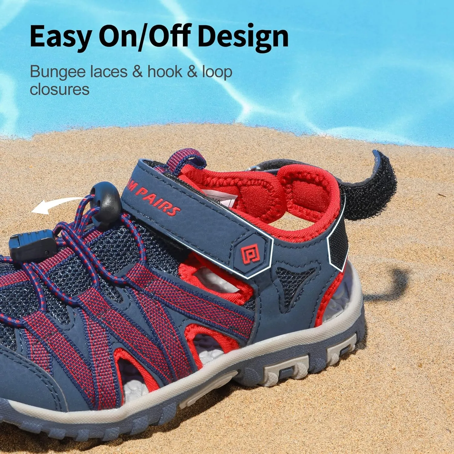 DREAM PAIRS Boys Girls Closed-Toe Outdoor Summer Sport Sandals for Little/Big Kid