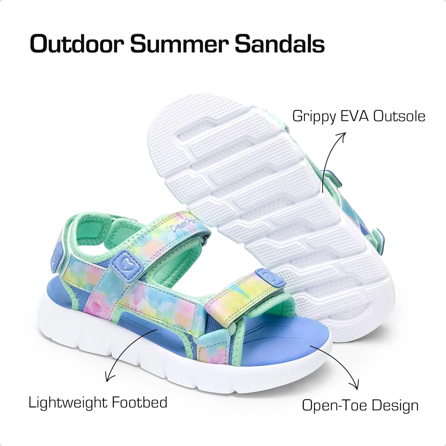 DREAM PAIRS Boys Girls Sandals Kids Athletic Summer Water Open Toe Shoes for Little/Big Kid