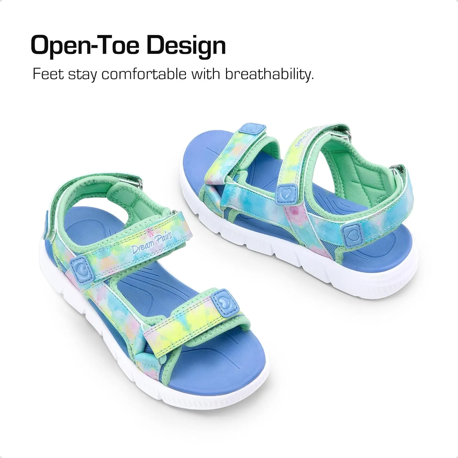 DREAM PAIRS Boys Girls Sandals Kids Athletic Summer Water Open Toe Shoes for Little/Big Kid