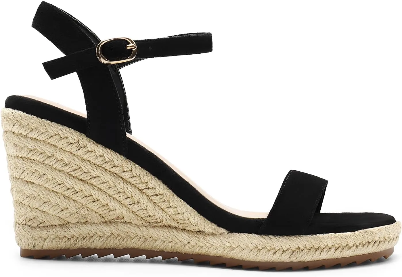 DREAM PAIRS Espadrilles Wedge Sandals for Women, Women's Open Toe Summer Dressy Sandals with Adjustable Ankle Strap and Soft Footbed