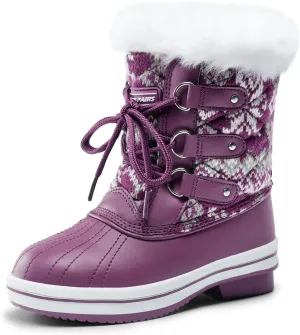 DREAM PAIRS Girls Mid-Calf Winter Snow Boots for Little Kids/Big Kids