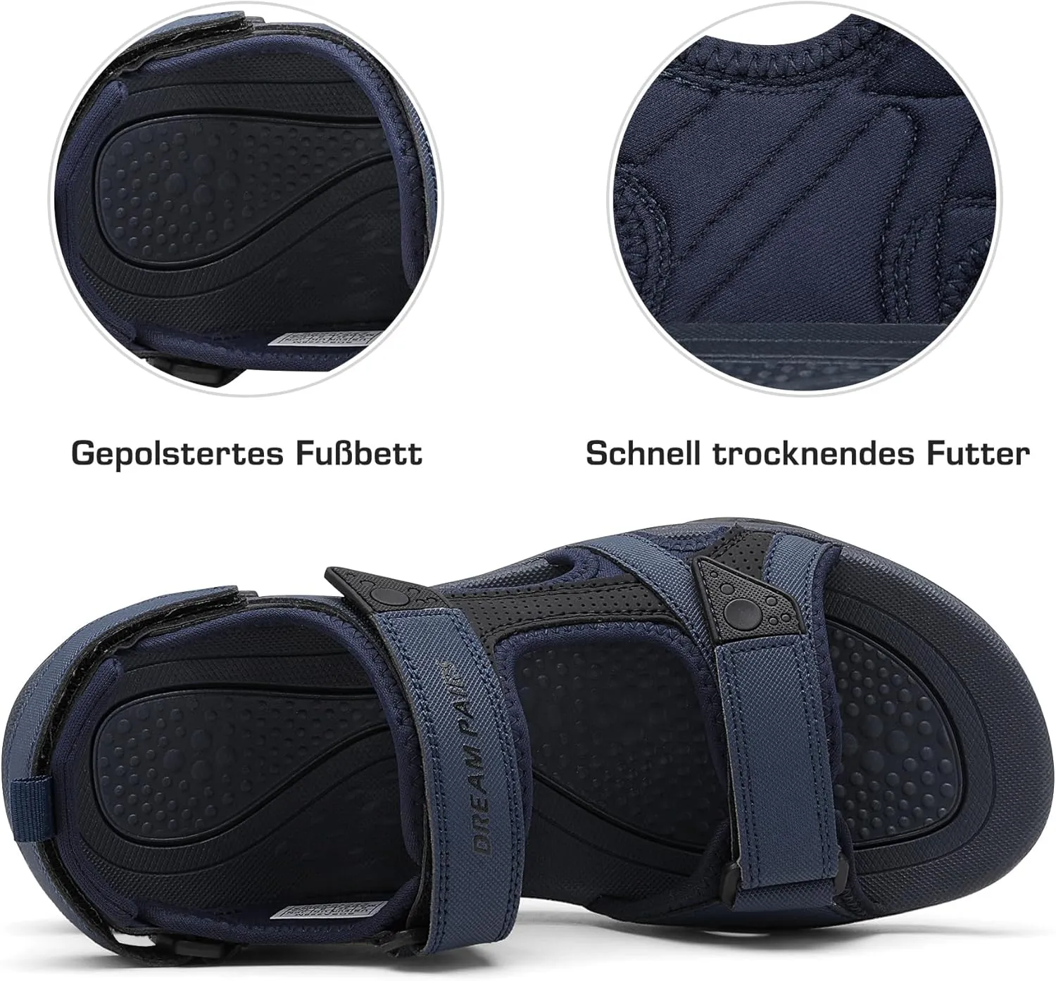 DREAM PAIRS Men's Sandals Hiking Water Beach Sport Outdoor Athletic Arch Support Summer Sandals