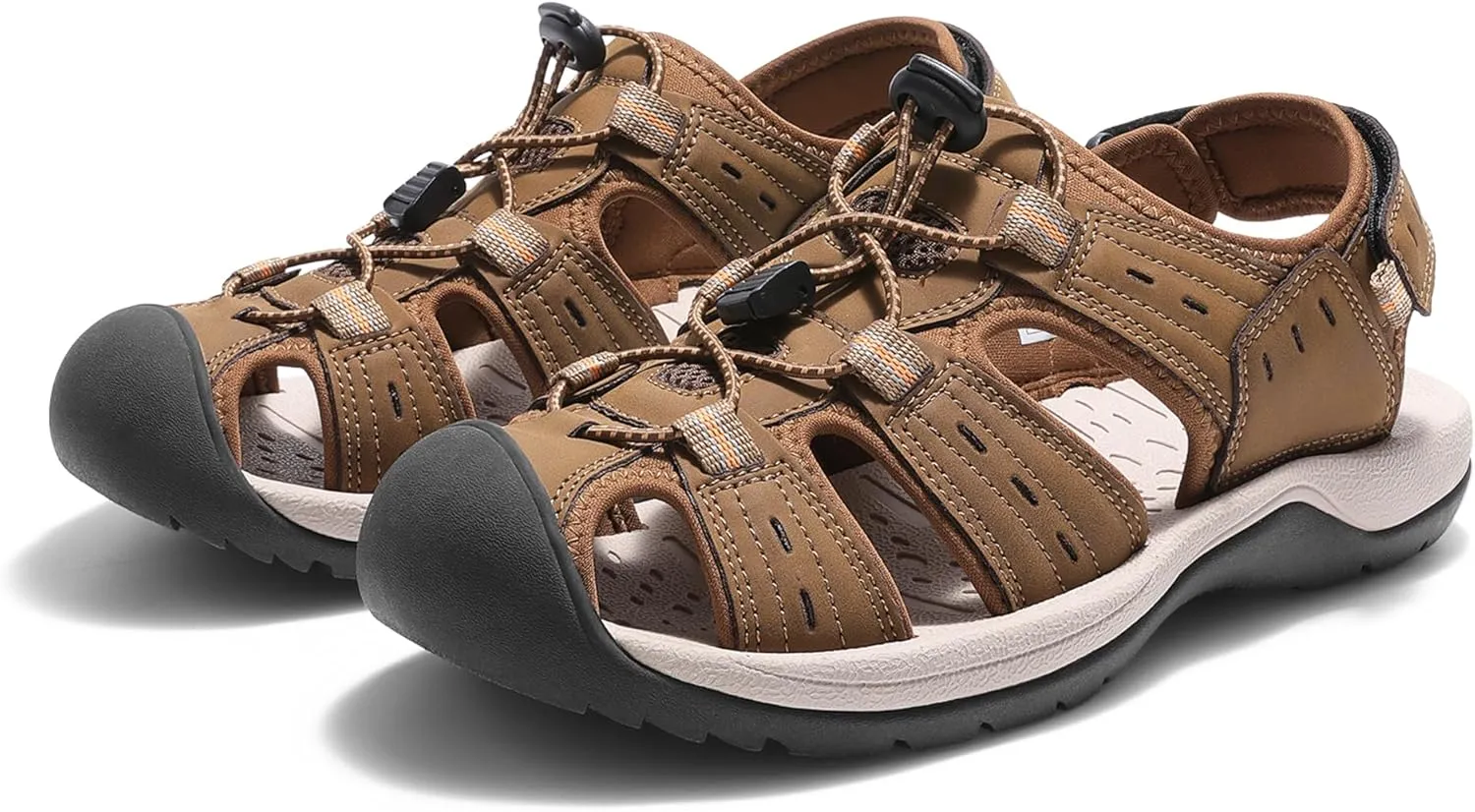DREAM PAIRS Men's Support Sandals Outdoor Hiking Sandals Closed Toe Athletic Lightweight Walking Comfortable Sandals Water Shoes