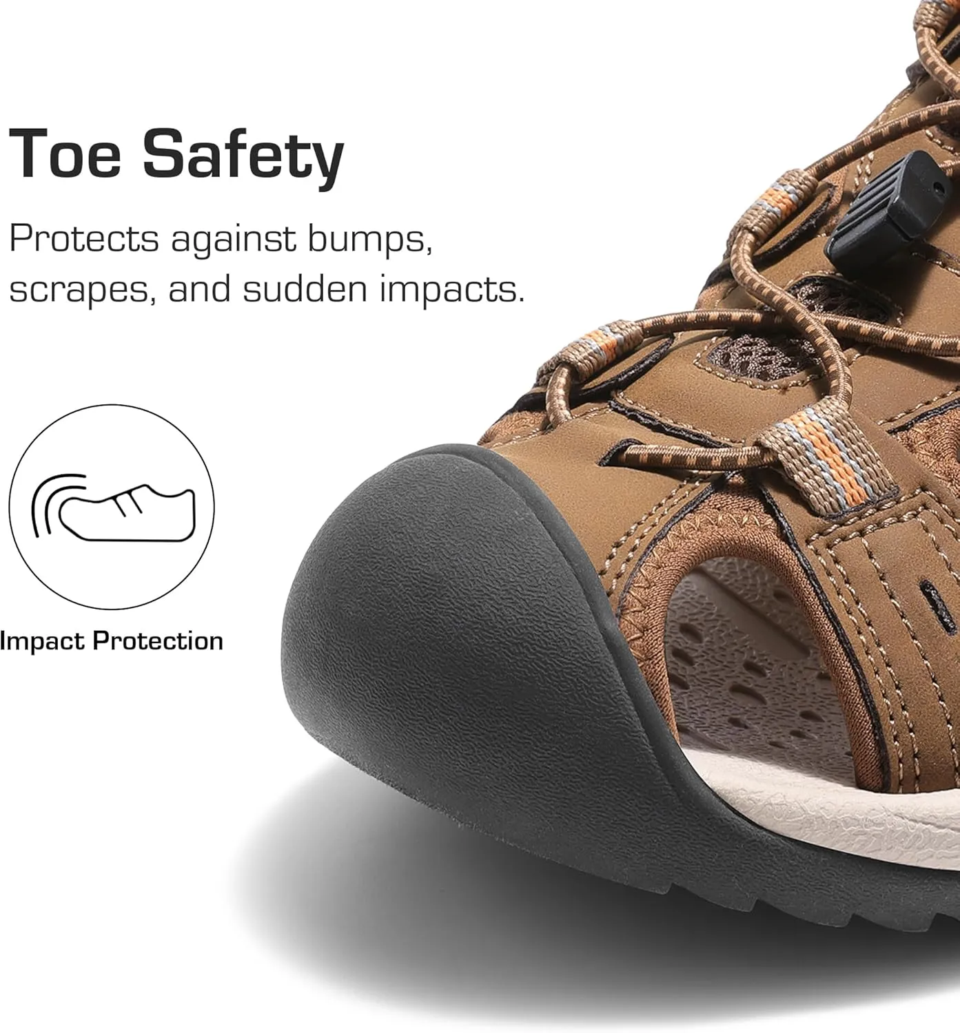 DREAM PAIRS Men's Support Sandals Outdoor Hiking Sandals Closed Toe Athletic Lightweight Walking Comfortable Sandals Water Shoes
