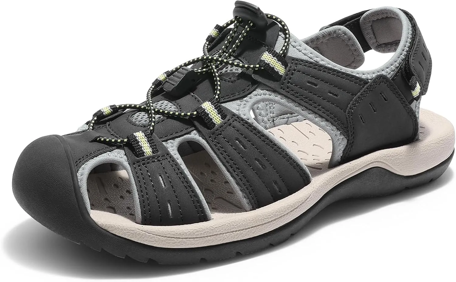 DREAM PAIRS Men's Support Sandals Outdoor Hiking Sandals Closed Toe Athletic Lightweight Walking Comfortable Sandals Water Shoes