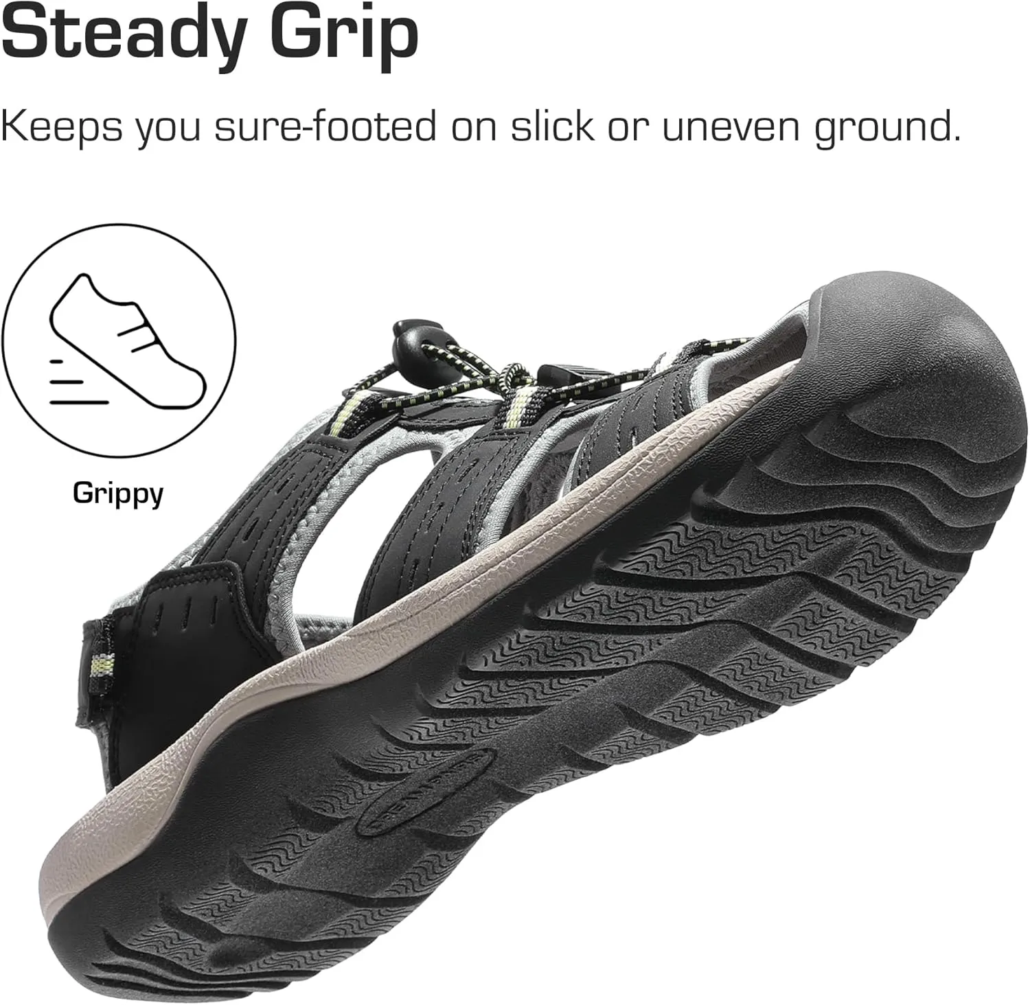 DREAM PAIRS Men's Support Sandals Outdoor Hiking Sandals Closed Toe Athletic Lightweight Walking Comfortable Sandals Water Shoes