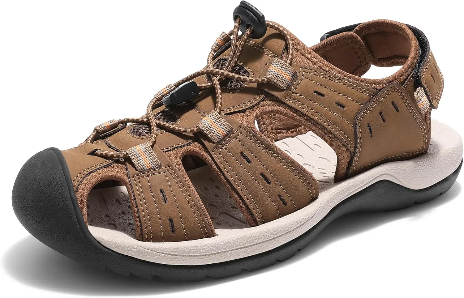 DREAM PAIRS Men's Support Sandals Outdoor Hiking Sandals Closed Toe Athletic Lightweight Walking Comfortable Sandals Water Shoes