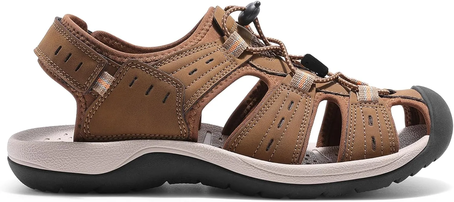 DREAM PAIRS Men's Support Sandals Outdoor Hiking Sandals Closed Toe Athletic Lightweight Walking Comfortable Sandals Water Shoes