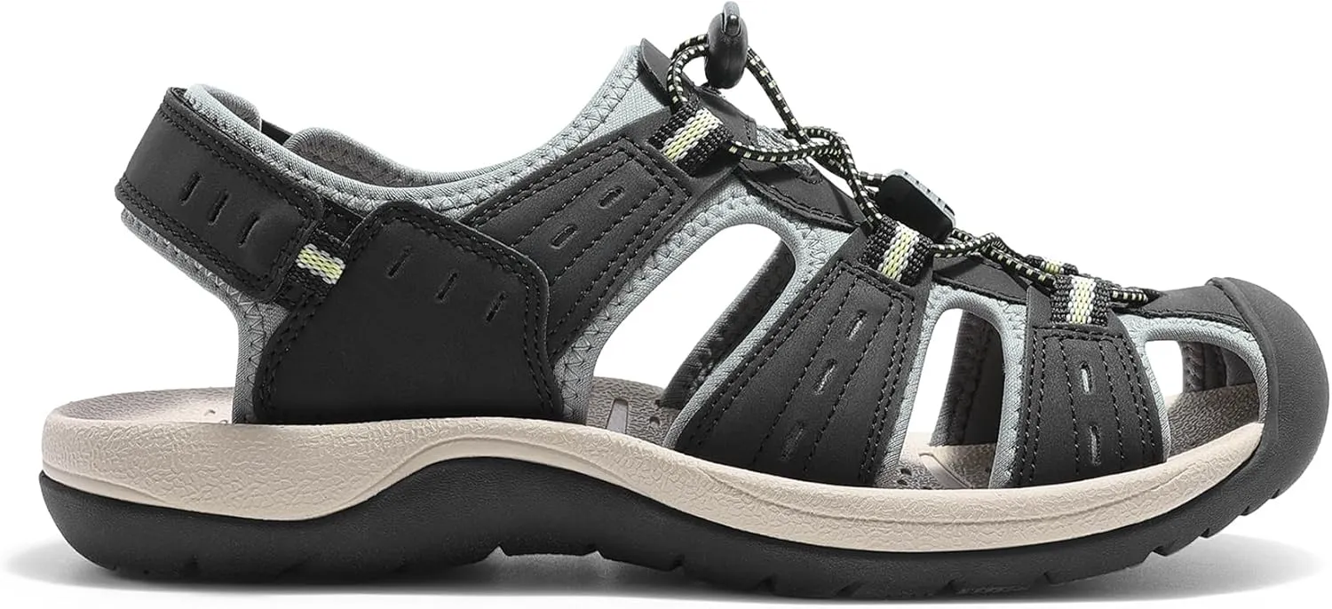 DREAM PAIRS Men's Support Sandals Outdoor Hiking Sandals Closed Toe Athletic Lightweight Walking Comfortable Sandals Water Shoes