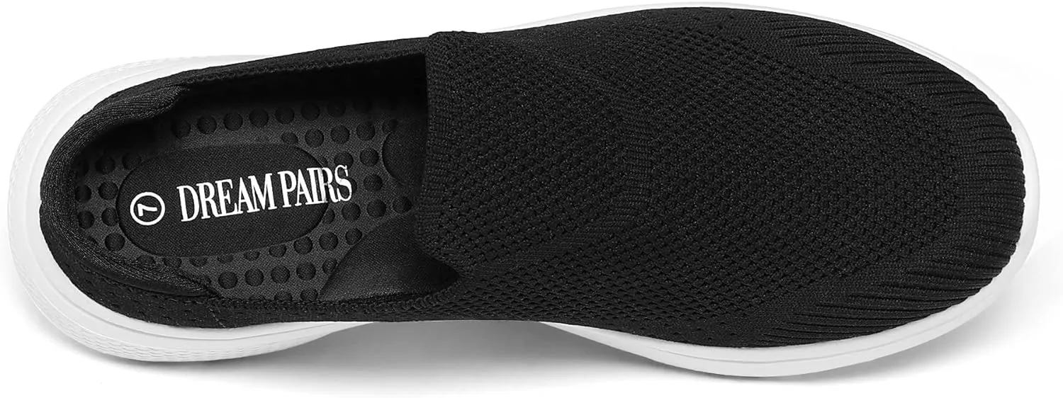 DREAM PAIRS Mules for Women Shoes Slip on Sneakers Knit Flats Lightweight Breathable Comfortable Walking Shoes
