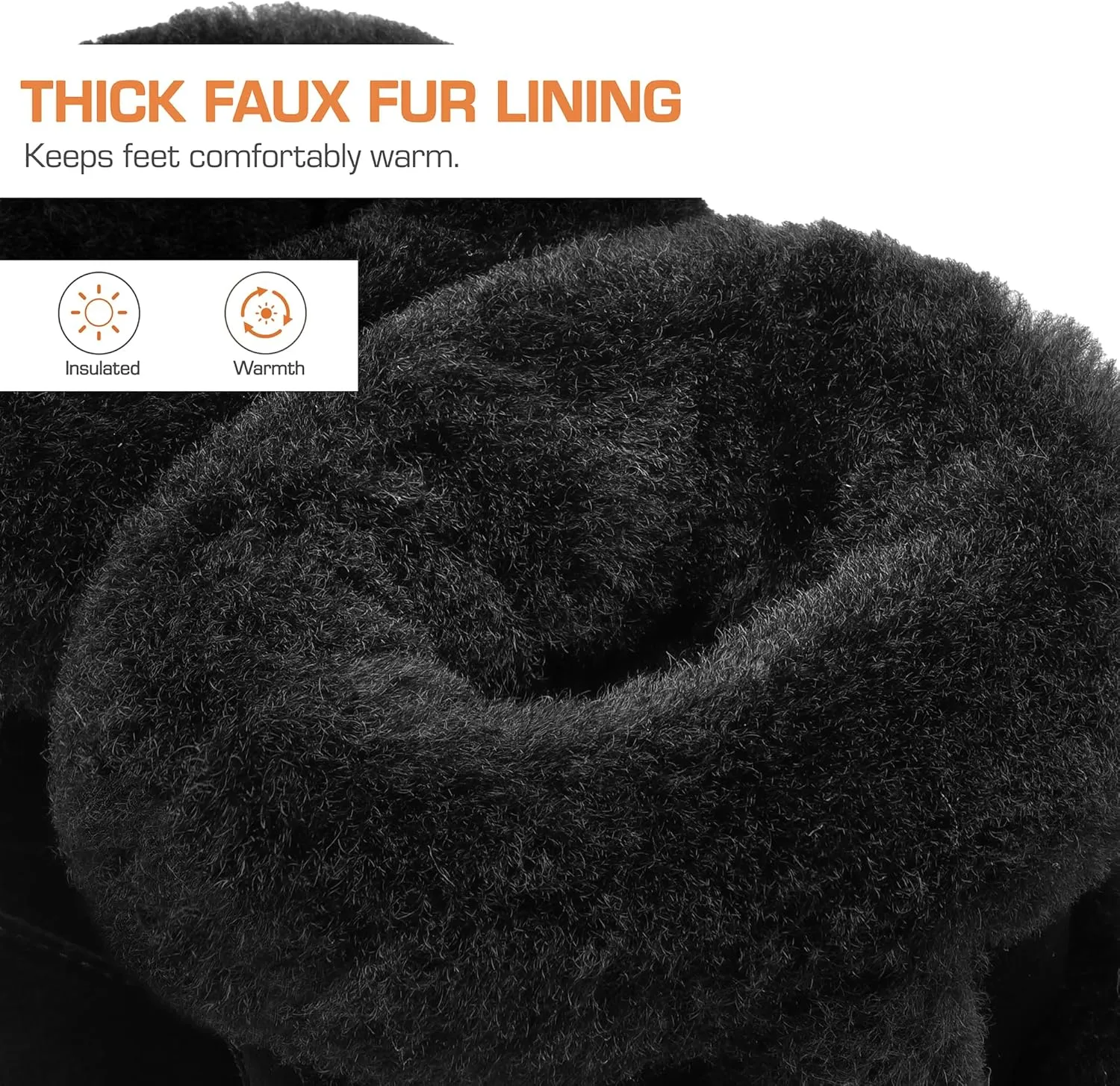 DREAM PAIRS Winter Platform Fur Boots for Women Genuine Suede Faux Fur Snow Booties Classic Warm Slip-On Memory Foam Comfort FuzzyChic Plush Platform Ankle Boots